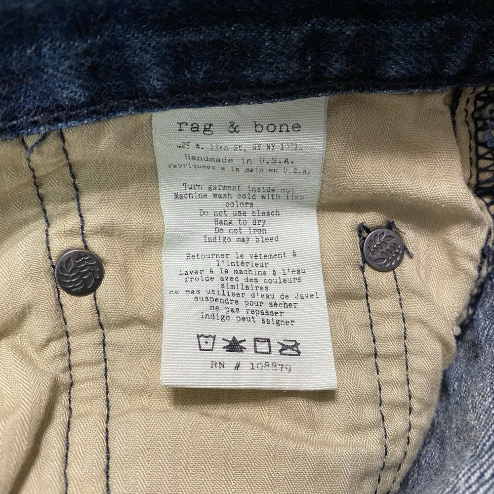 Rag & Bone Jeans Men's 31 31x31 Denim Fit 3 SLIM Straight‎ Leg Button Fly - Picture 11 of 14
